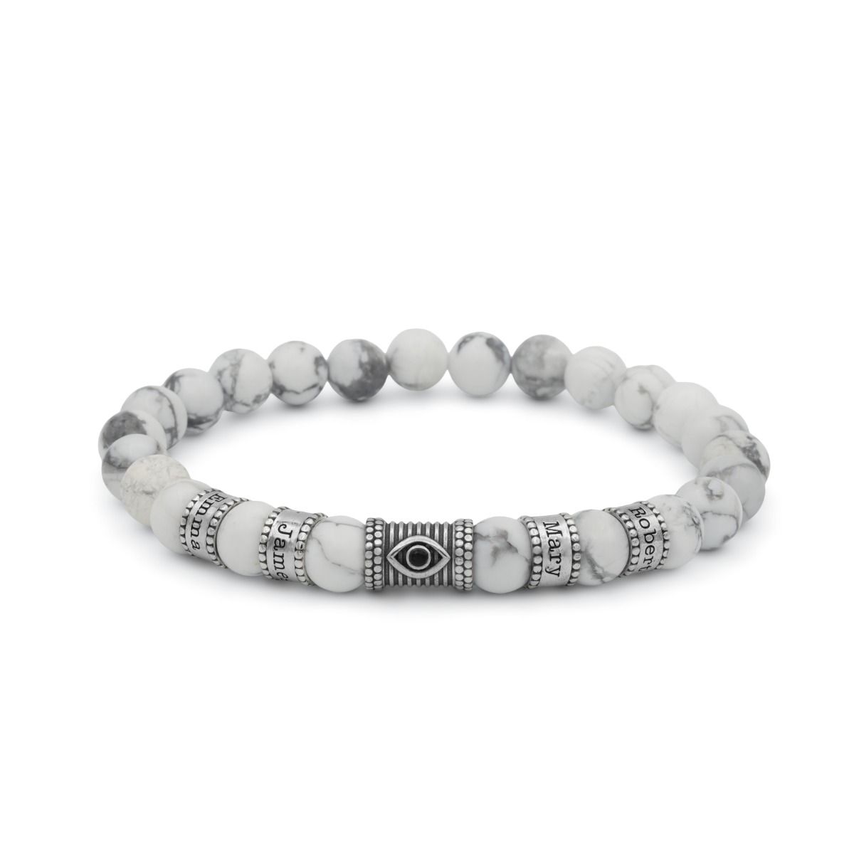 Howlite Evil Eye Women Name Bracelet