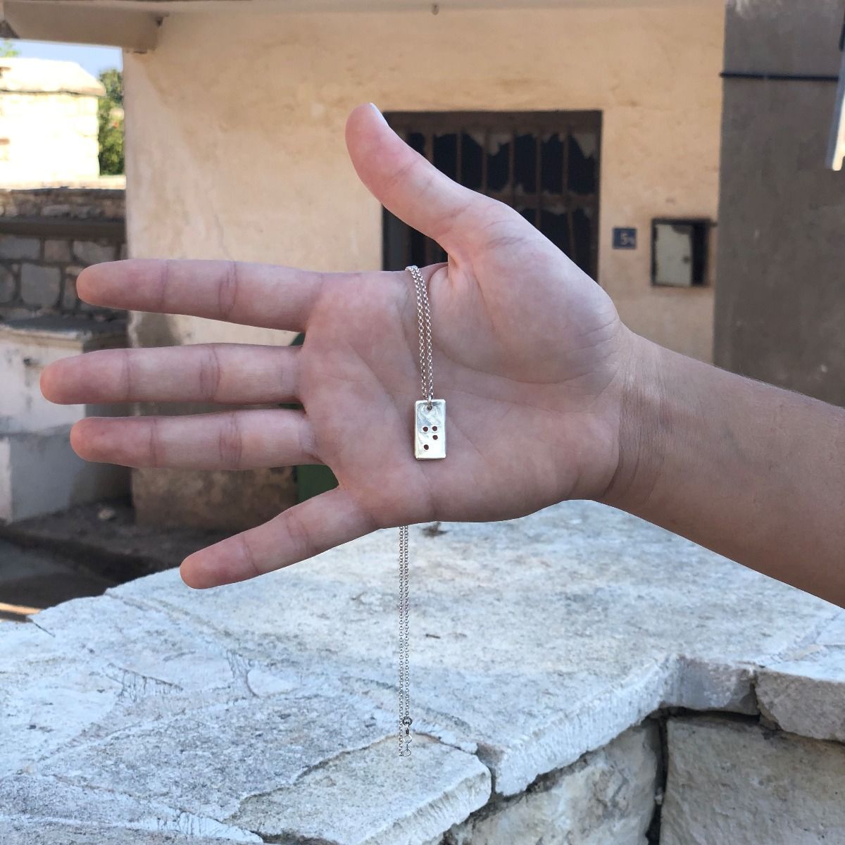 Classic Bar Initial Necklace - Silver Plated