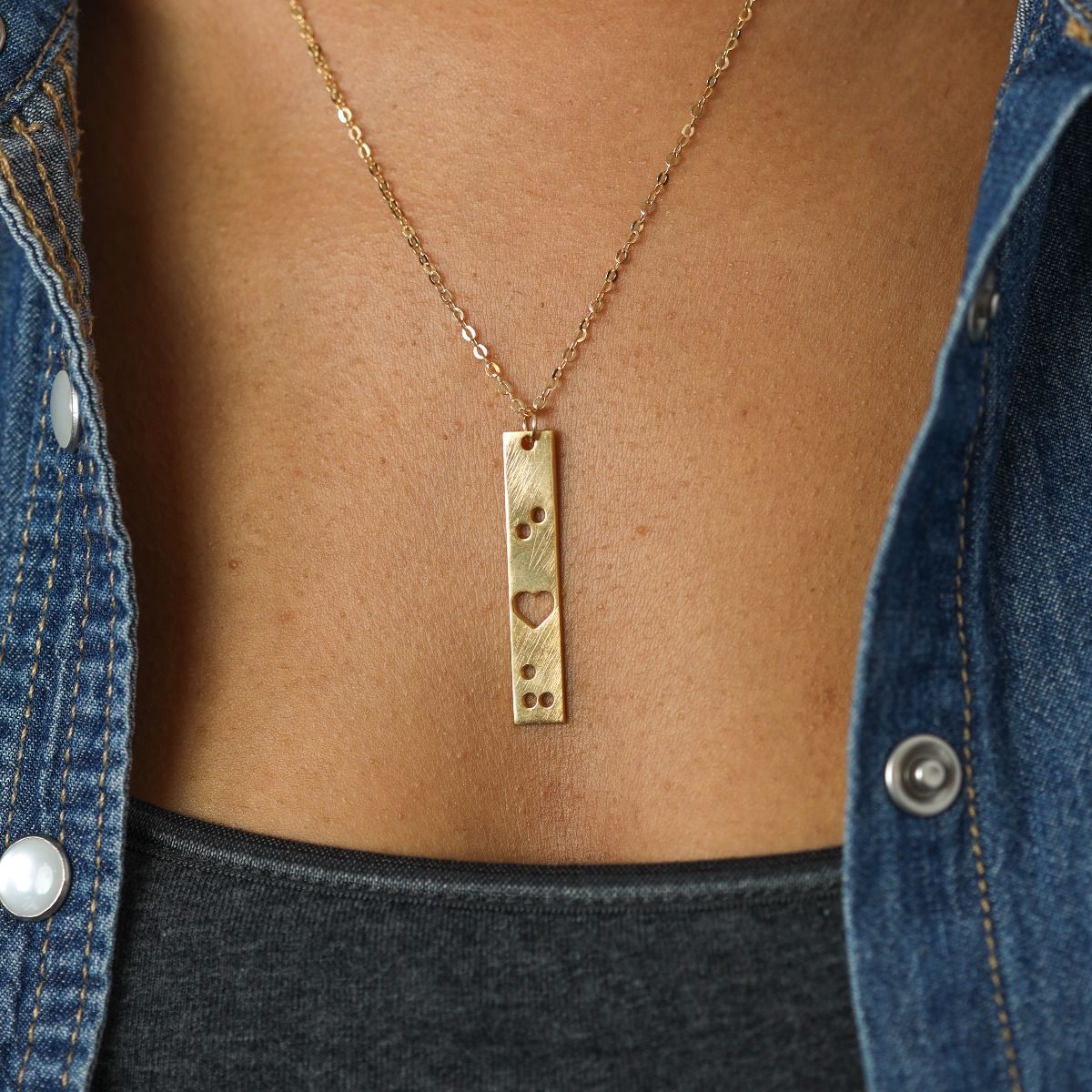 I Love You Braille Necklace [Classic]