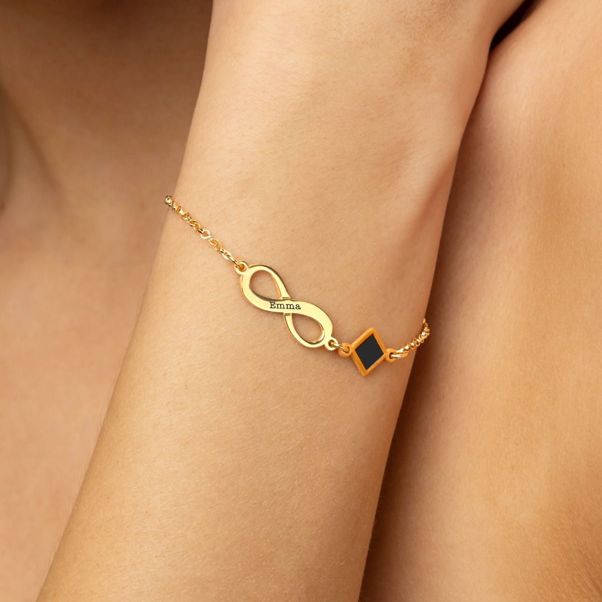 Lariat Infinity Bracelet with Nano Bible [18K Gold Plated] 