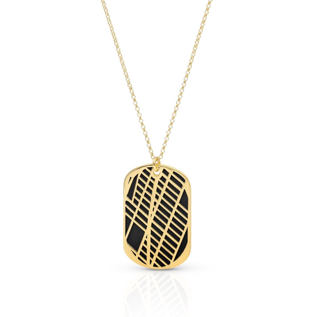 Map Tag Silhouette Necklace [18K Gold Plated]