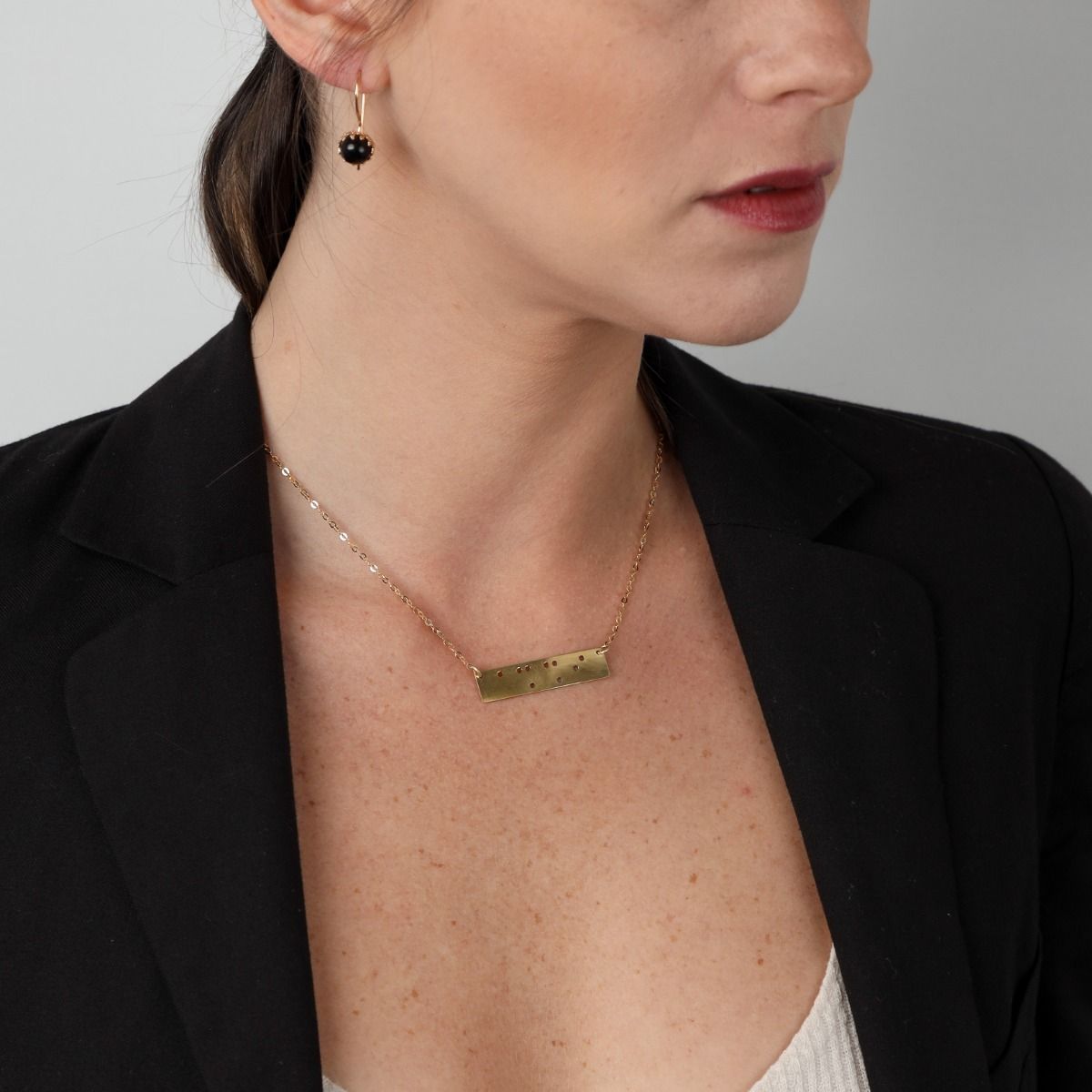 Braille Horizontal Bar Necklace