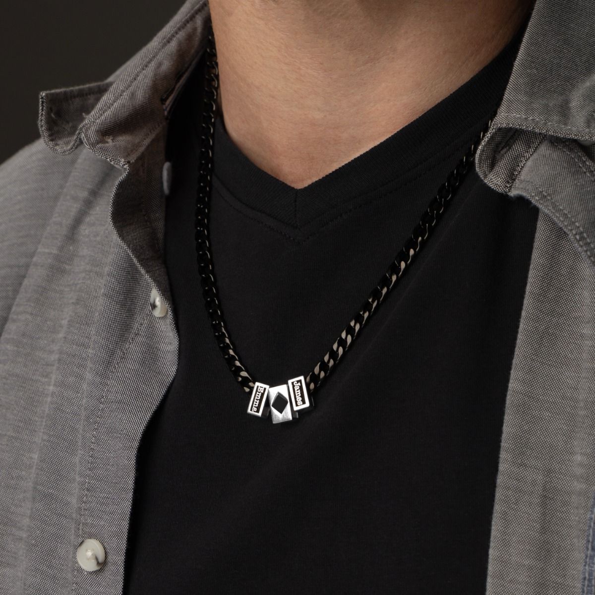 Personalized Dark Cuban Chain with Nano Bible