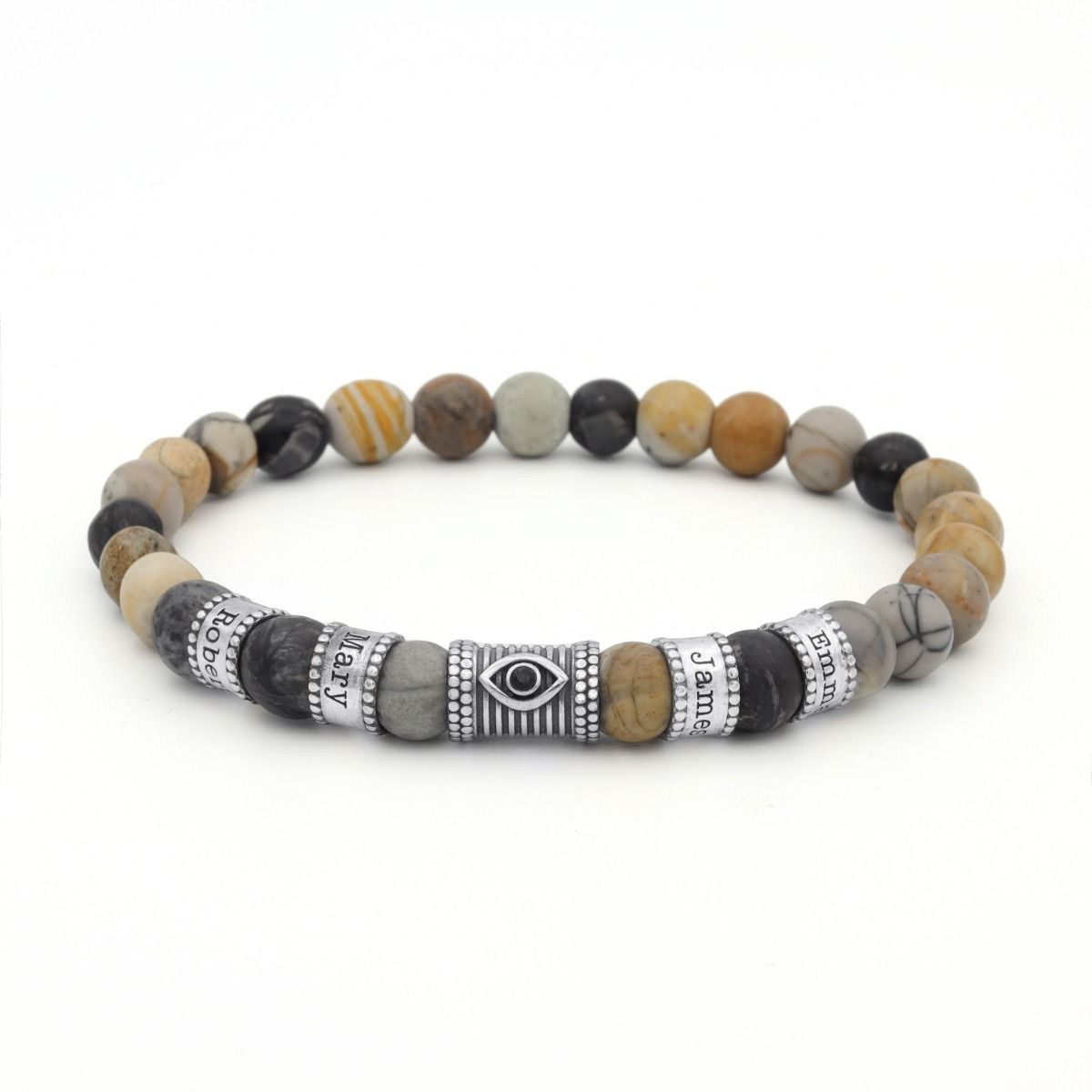 Picasso Jasper Evil Eye Women Name Bracelet