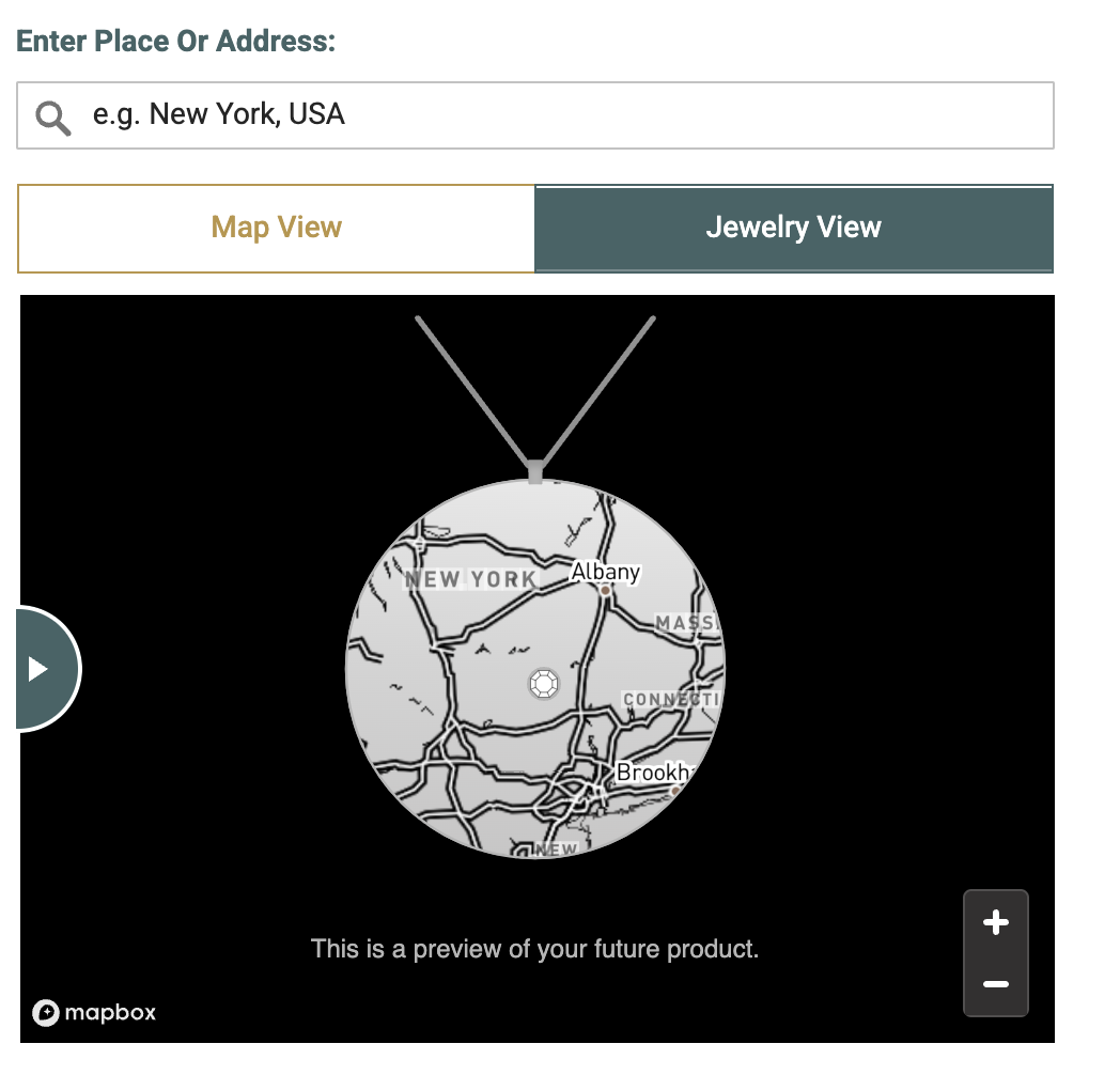 Precious Spot Engraved Map Necklace [Sterling Silver]