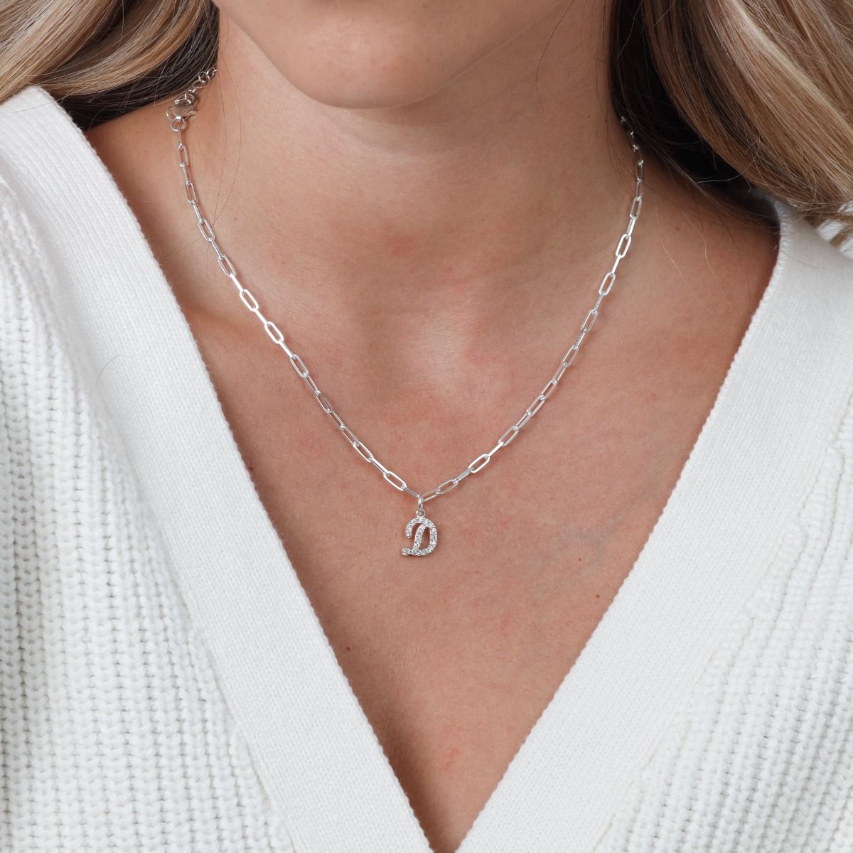 Shine Bright Initial Necklace [Sterling Silver]