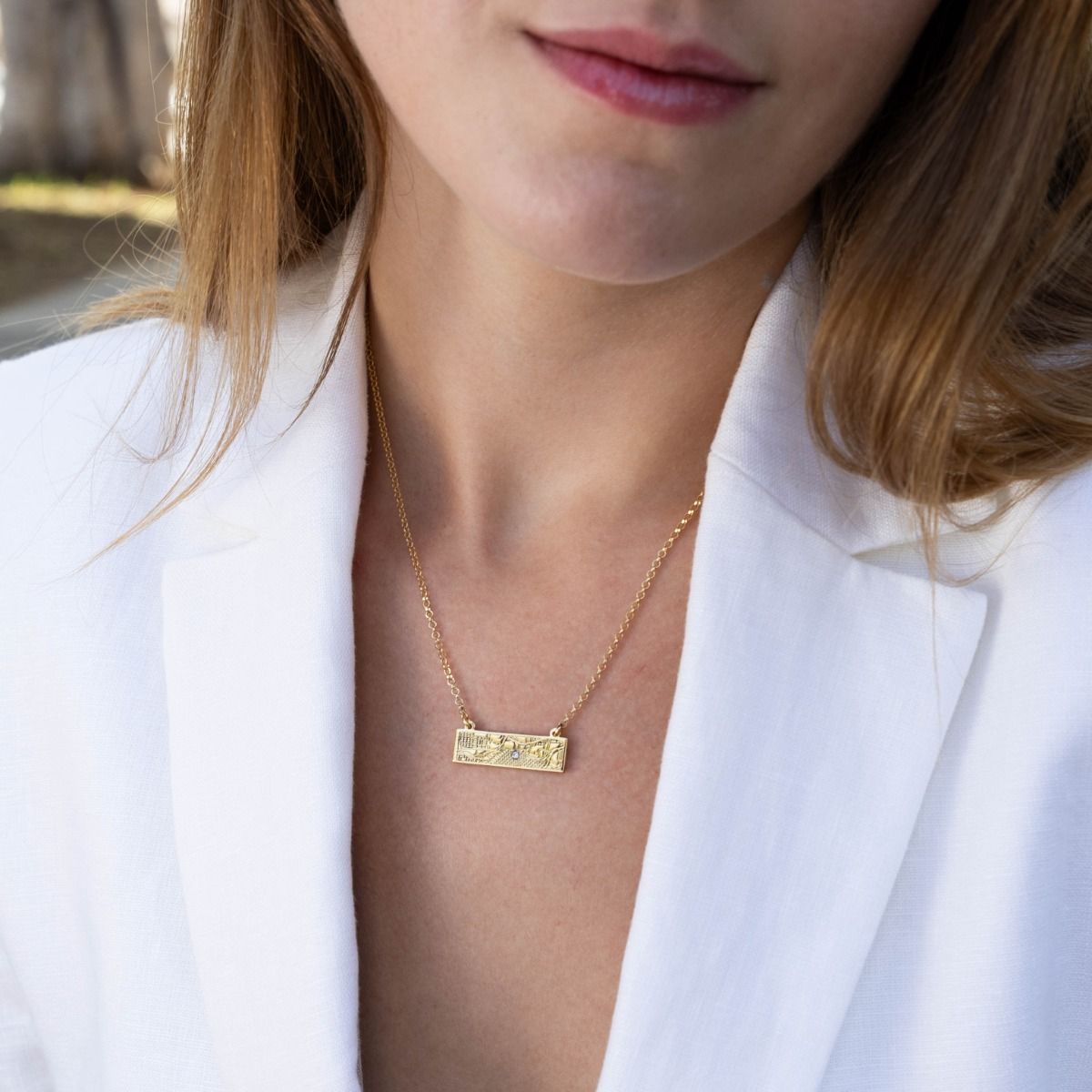 Timeless Spot Map Necklace [14 Karat Gold]