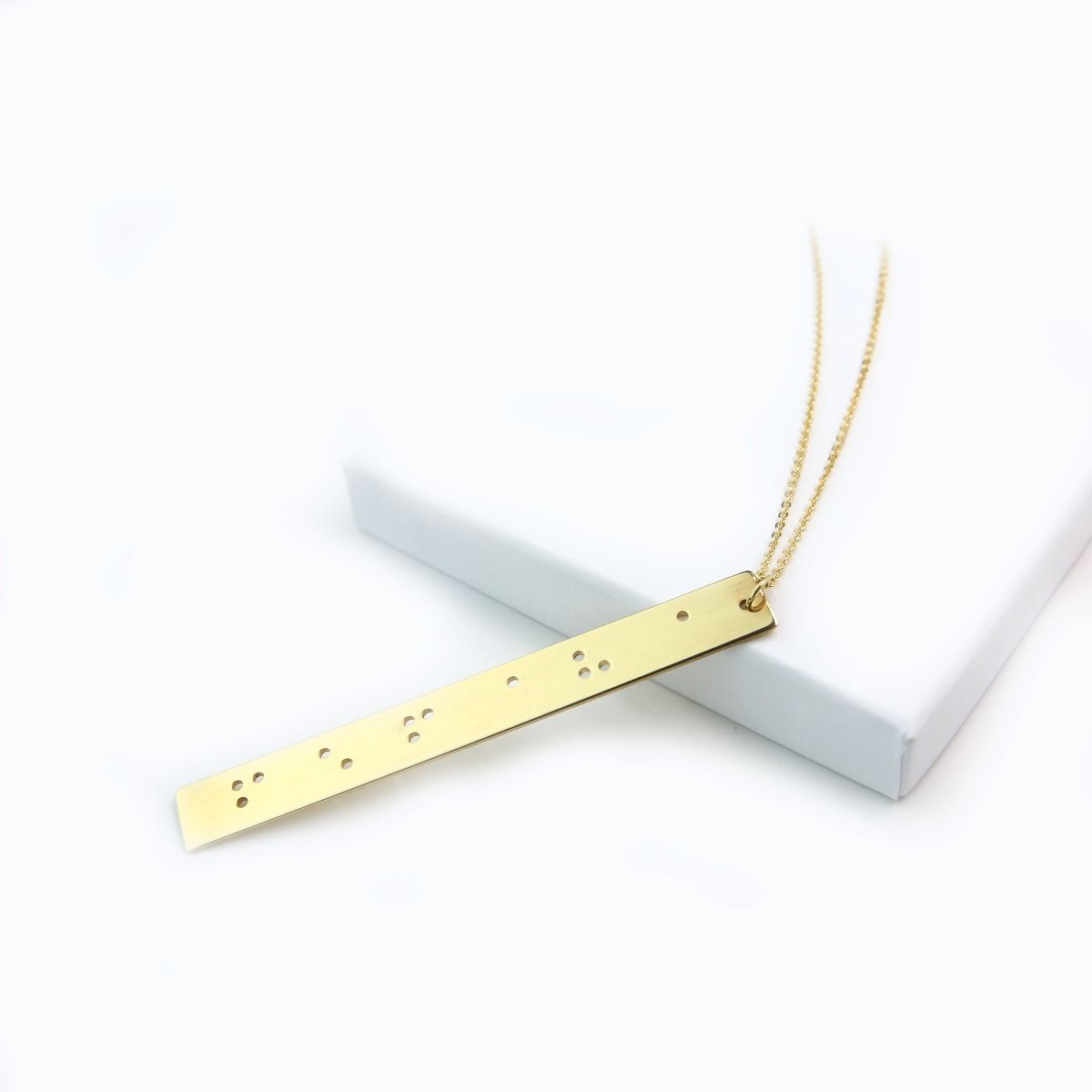 Unforgettable Memories Braille Necklace - Gold Plated