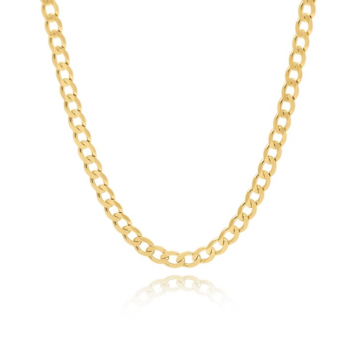 Curb Chain Necklace with Custom Nameplate [Gold Plated] - 5MM