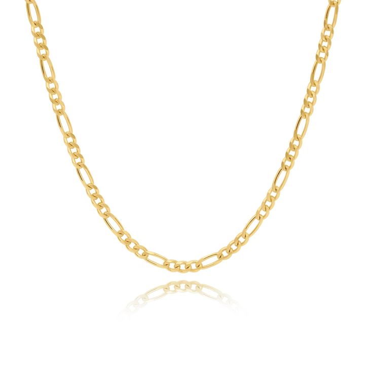 Figaro Chain Necklace with Custom Nameplate [Gold Plated] - 3MM