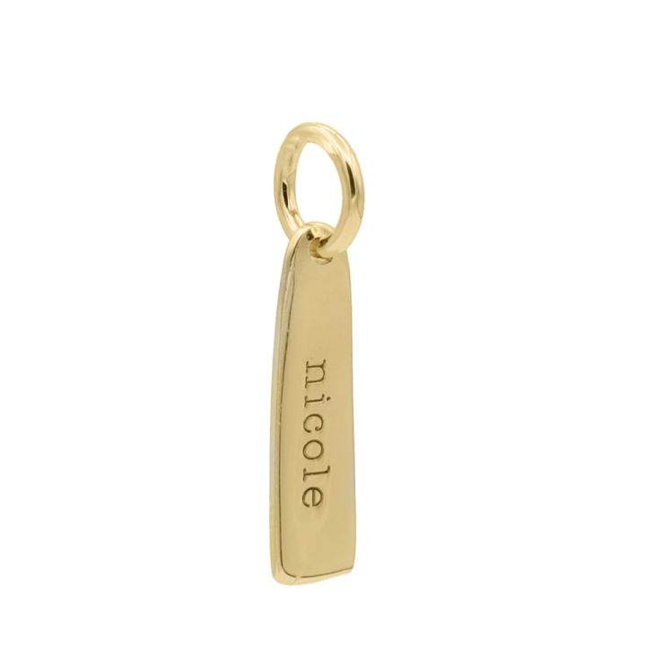 Vertical Bar Name Charm [18K Gold Vermeil]