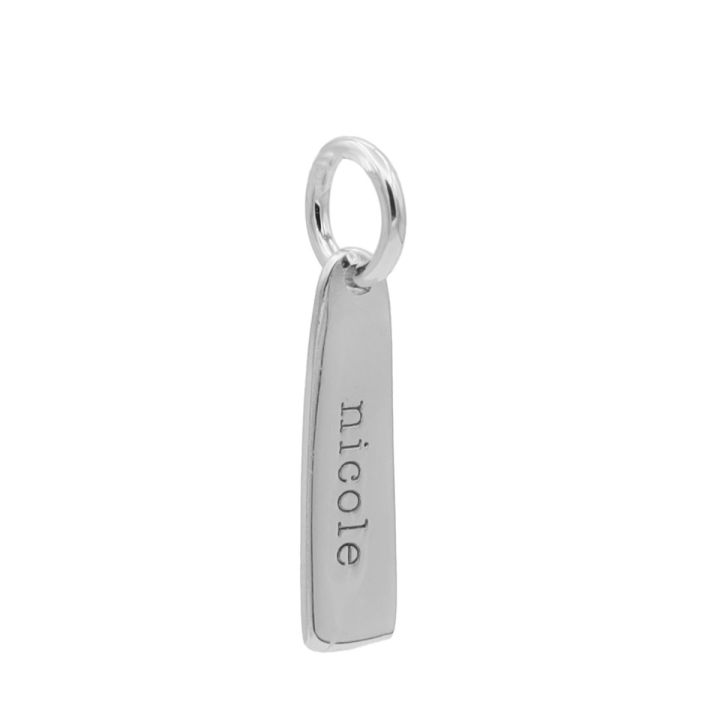 Vertical Bar Name Charm [Sterling Silver]