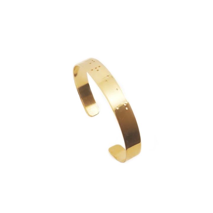 Thin Inspiration Braille Cuff - Gold Plated