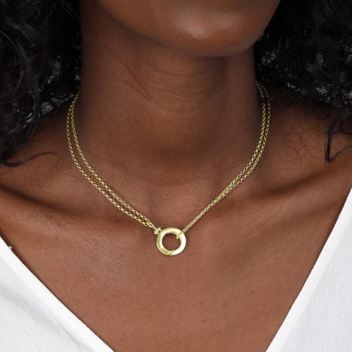 Cara Double Layer Necklace [18K Gold Plated] - With Initial Charms