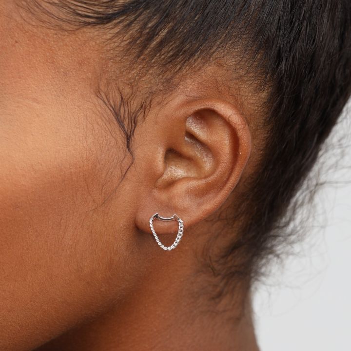 Closed Link Chain Earrings [Sterling Silver]