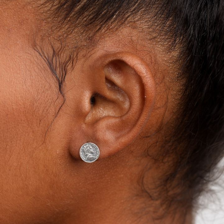 British Coin Stud Earrings [Sterling Silver]