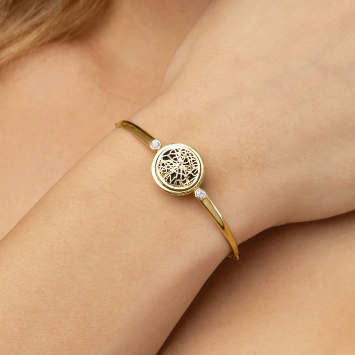 Diamond Spot Silhouette Map Bracelet [18K Gold Vermeil]