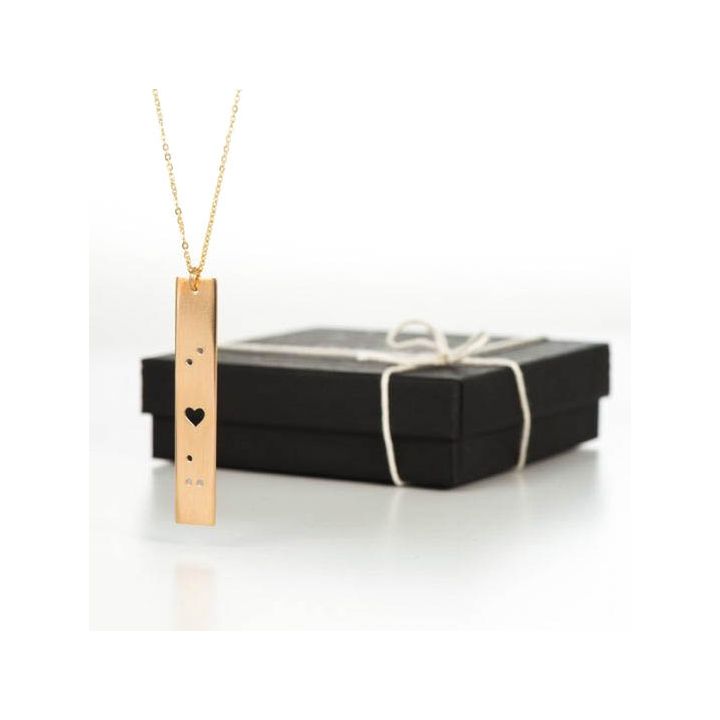 I Love You Braille Necklace - 14K Gold Plated