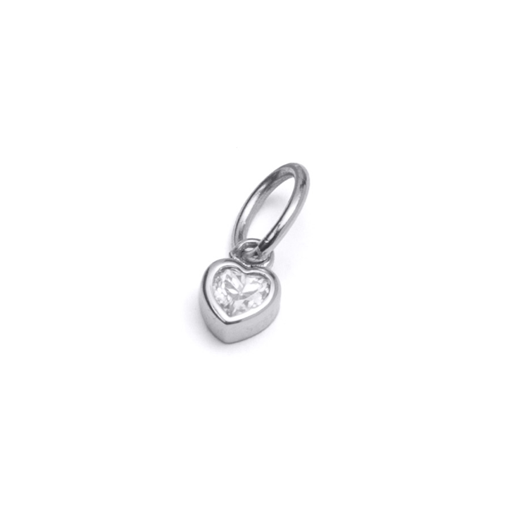 Diamond Heart Charm for Cara Initial Necklace [Sterling Silver]