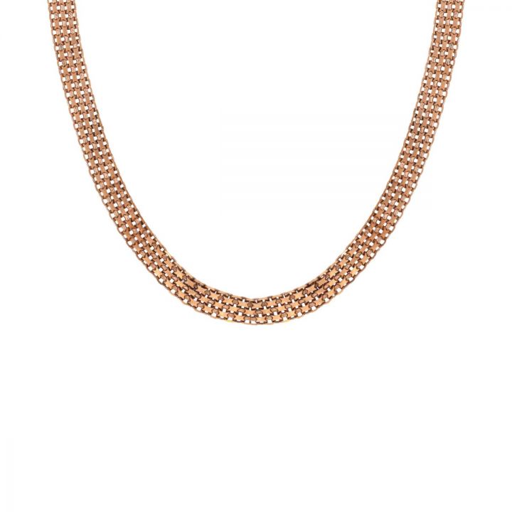 Herringbone Necklace [18K Rose Gold Plated]