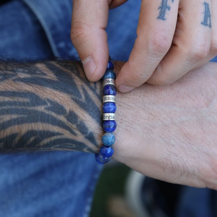 Lapis Lazuli Men Name Bracelet