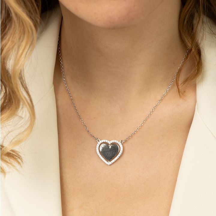 Dazzling Love Map Necklace [Sterling Silver]