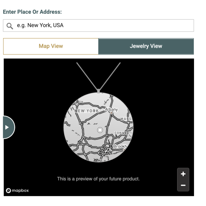 Precious Spot Engraved Map Necklace [Sterling Silver]