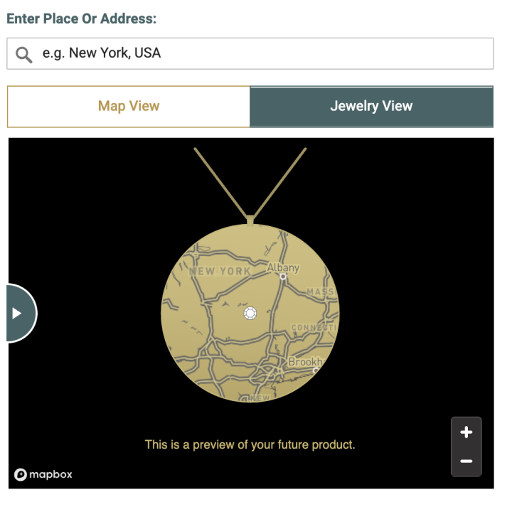 Precious Spot Engraved Map Necklace [18K Gold Plated]