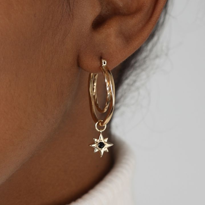 Night Star Hoop Earrings