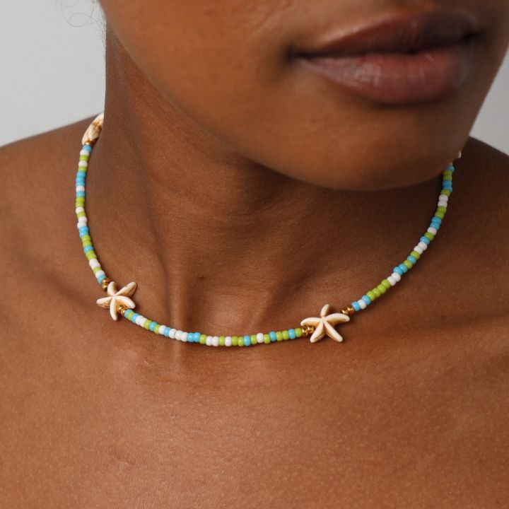 Tropical Howlite Star Necklace