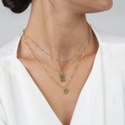 Classic Bar Braille Initial Necklace  - 18k gold plated