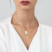Classic Bar Braille Initial Necklace  - 18k gold plated