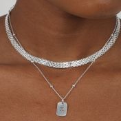 Classic Tag Initials Necklace [Sterling Silver]