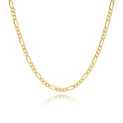 Figaro Chain Necklace with Custom Nameplate [Gold Plated] - 3MM