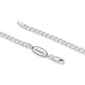 Curb Chain Necklace with Custom Nameplate [Sterling Silver] - 3.5MM