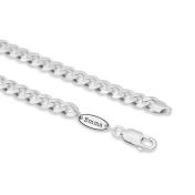 Curb Chain Necklace with Custom Nameplate [Sterling Silver] - 8MM