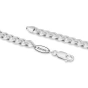Curb Chain Necklace with Custom Nameplate [Sterling Silver] - 8MM