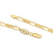Figaro Chain Necklace with Custom Nameplate [Gold Plated] - 5MM