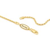 Rope Chain Necklace with Custom Nameplate [Gold Plated] - 2.5MM
