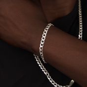 Curb Chain Bracelet with Custom Nameplate [Sterling Silver] - 5MM