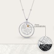 Map Necklace with Names [Sterling Silver]