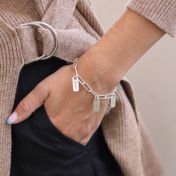 Paperclip Style Engraved Charms Bracelet [Sterling Silver]