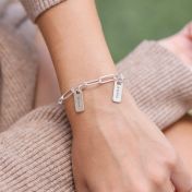 Paperclip Style Engraved Charms Bracelet [Sterling Silver]