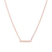 Aurora Pavé Bar Necklace [Rose Gold Plated]