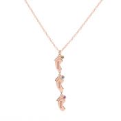 Footsteps Name and Birthstone Necklace - Rose Gold Plated 