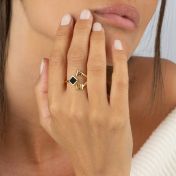 Maria Initial Ring with Nano Bible [18K Gold Vermeil]