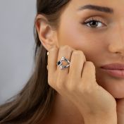 Maria Initial Ring with Nano Bible [Sterling Silver]