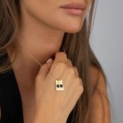 Eliana Diamond Name Necklace with Nano Bible [18K Gold Plated]