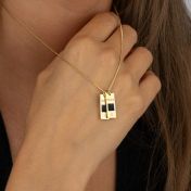 Eliana Diamond Name Necklace with Nano Bible [18K Gold Plated]