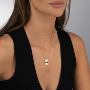 Eliana Diamond Name Necklace with Nano Bible [18K Gold Plated]